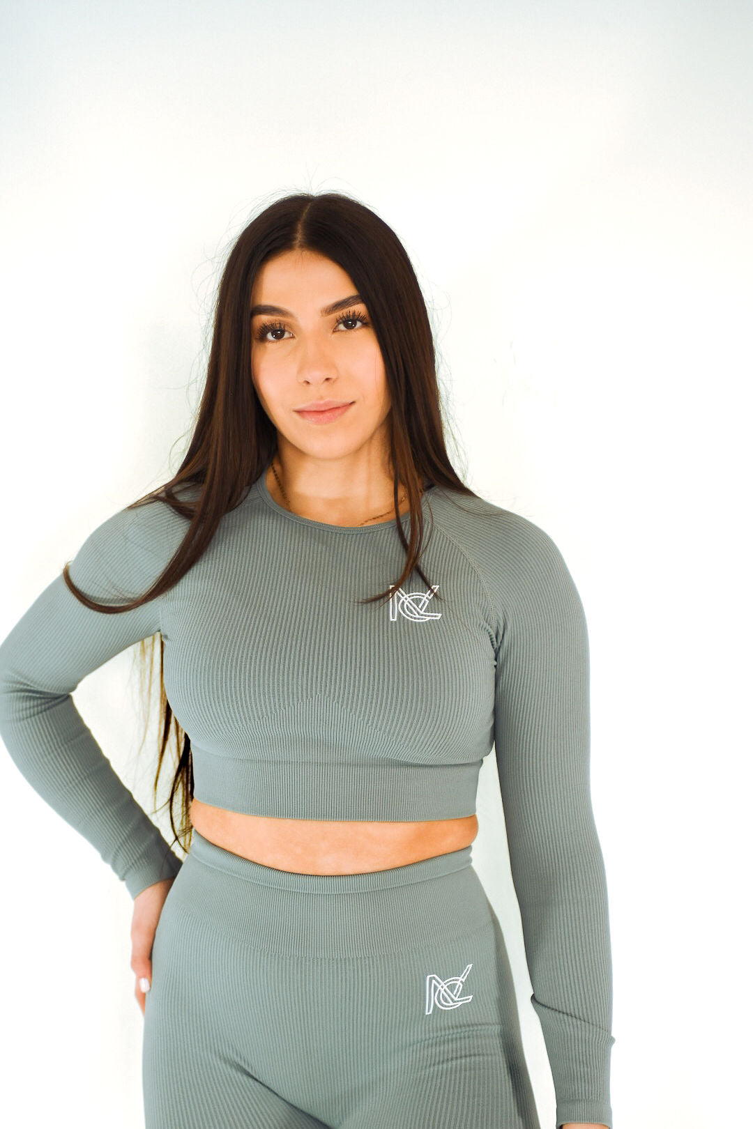 Ribbed Long Sleeve Crop Top