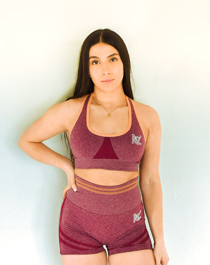 Solid Cut Out Back Sports Bra